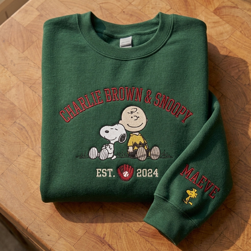 Custom Embroidered Snoopy T-Shirt, Sweatshirt, Hoodie