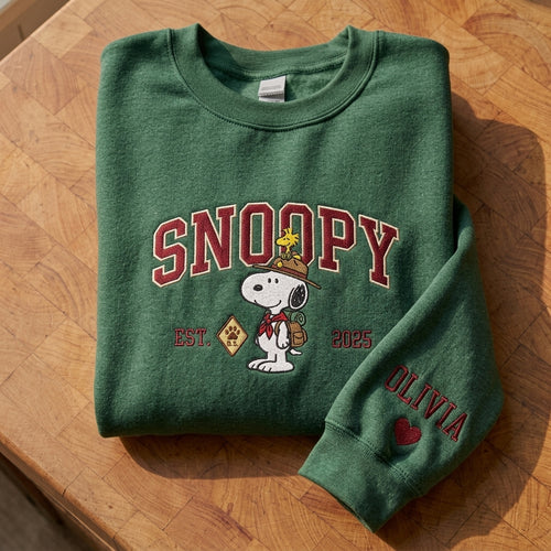 Custom Embroidered Snoopy T-Shirt, Sweatshirt, Hoodie