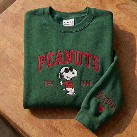 Custom Embroidered Snoopy T-Shirt, Sweatshirt, Hoodie