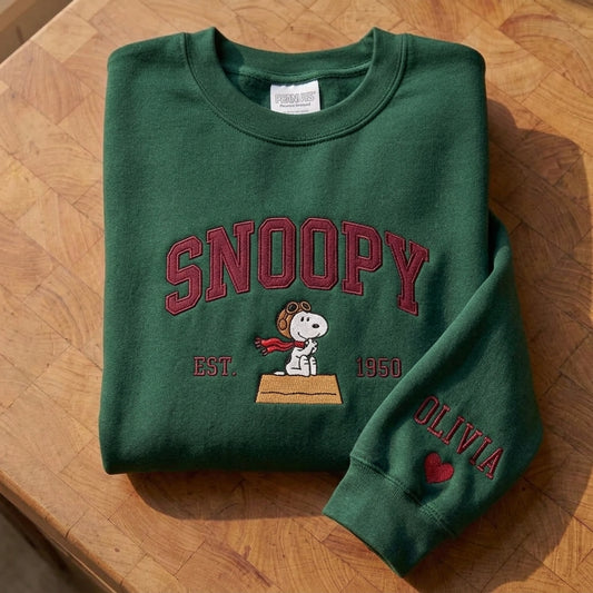 Custom Embroidered Snoopy T-Shirt, Sweatshirt, Hoodie