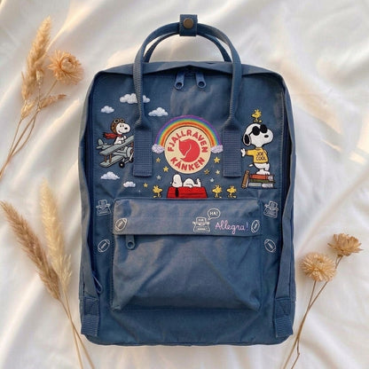 Snoopy Fjallraven Kanken Hand-Embroidered Backpack