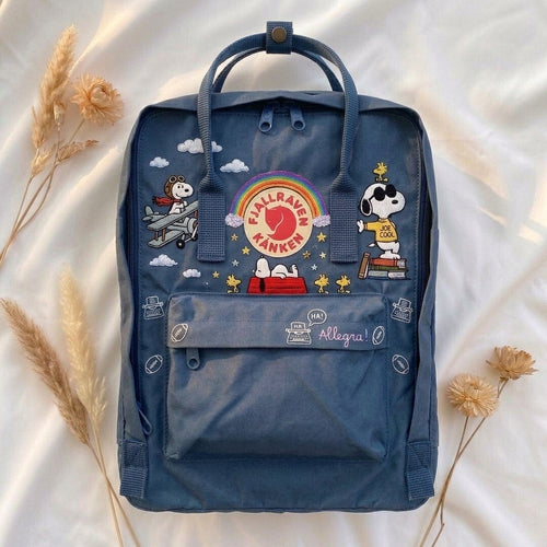 Snoopy Fjallraven Kanken Hand-Embroidered Backpack