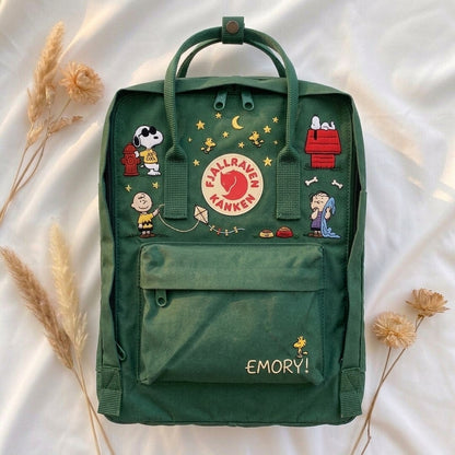 Snoopy Fjallraven Kanken Hand-Embroidered Backpack