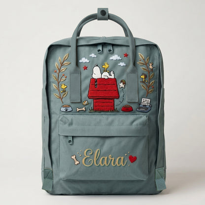 Snoopy Fjallraven Kanken Hand-Embroidered Backpack