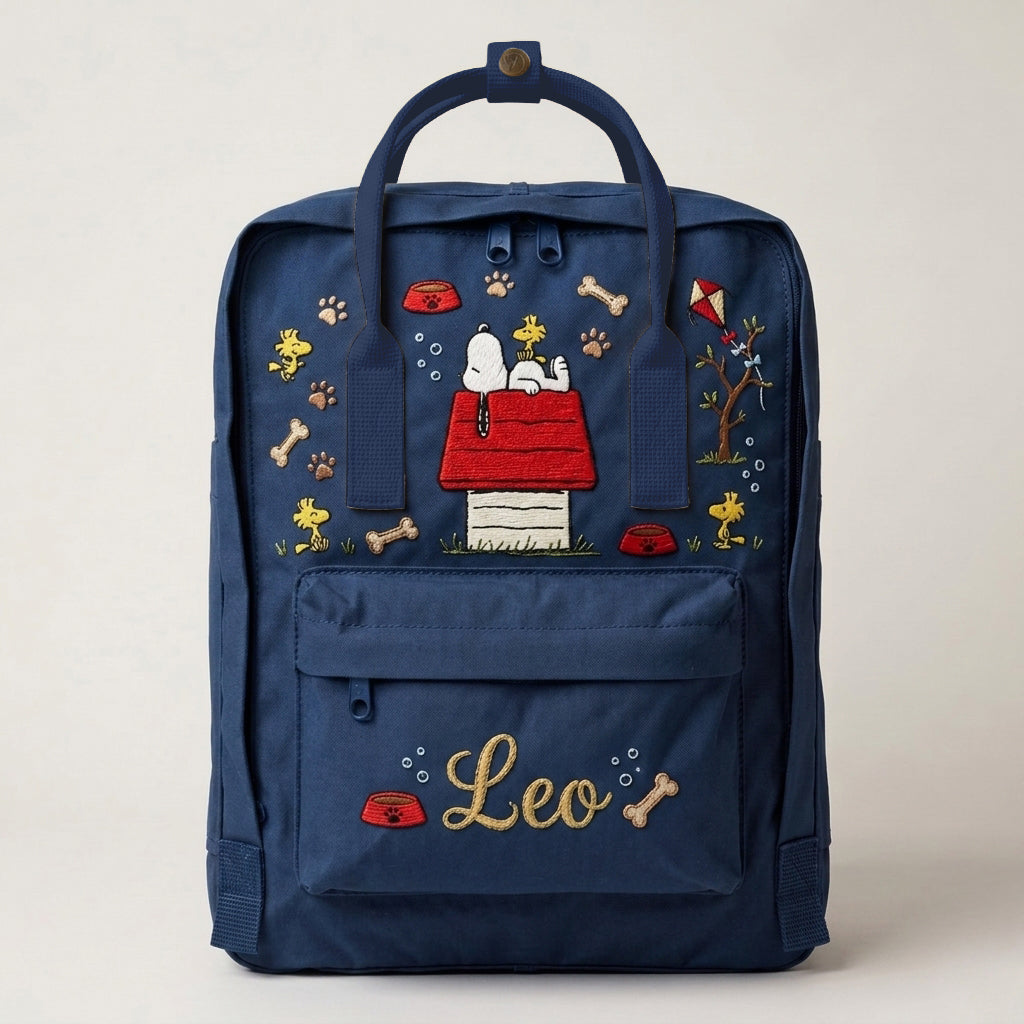 Snoopy Fjallraven Kanken Hand-Embroidered Backpack