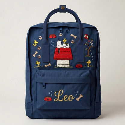 Snoopy Fjallraven Kanken Hand-Embroidered Backpack