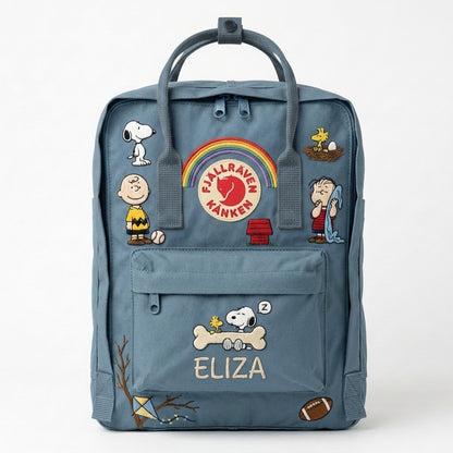 Snoopy Fjallraven Kanken Hand-Embroidered Backpack