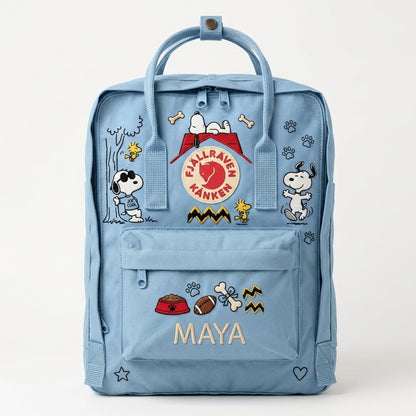 Snoopy Fjallraven Kanken Hand-Embroidered Backpack