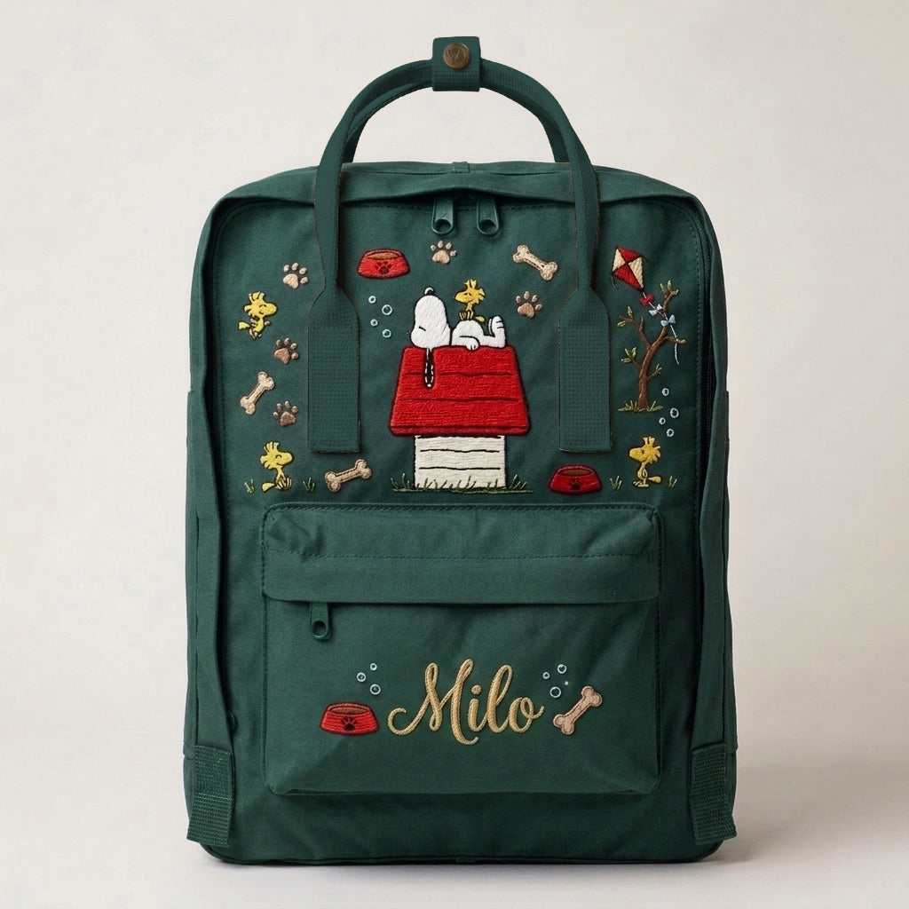 Snoopy Fjallraven Kanken Hand-Embroidered Backpack