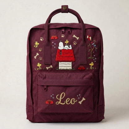 Snoopy Fjallraven Kanken Hand-Embroidered Backpack