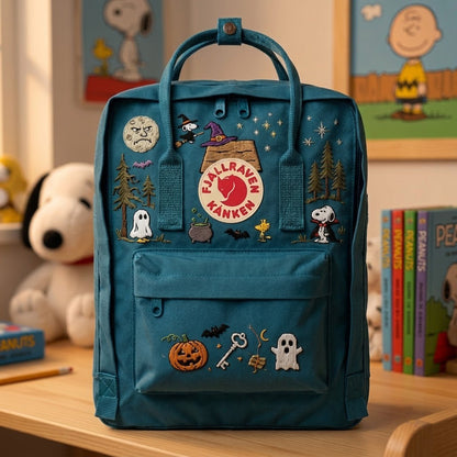 Snoopy – Halloween Fjallraven Kanken Hand-Embroidered Backpack
