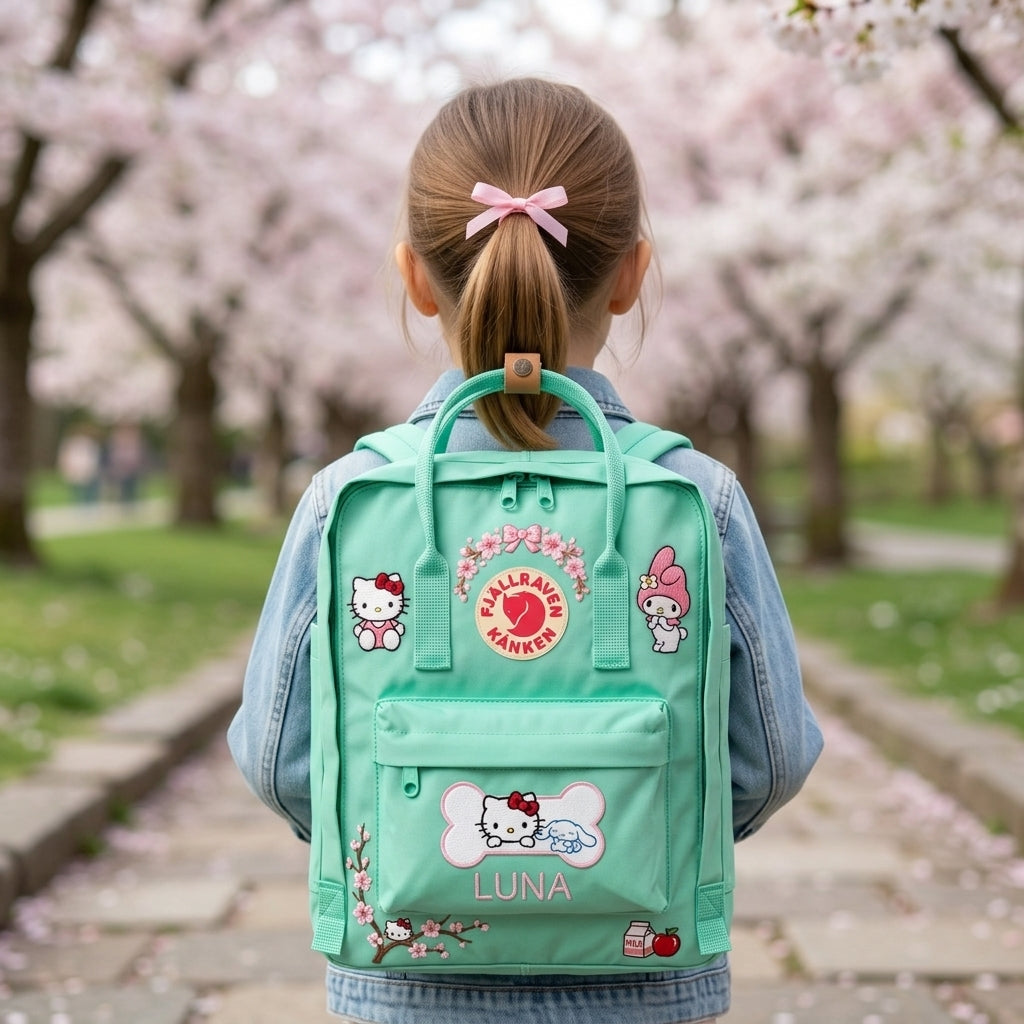Hello Kitty Fjallraven Kanken Hand-Embroidered Backpack