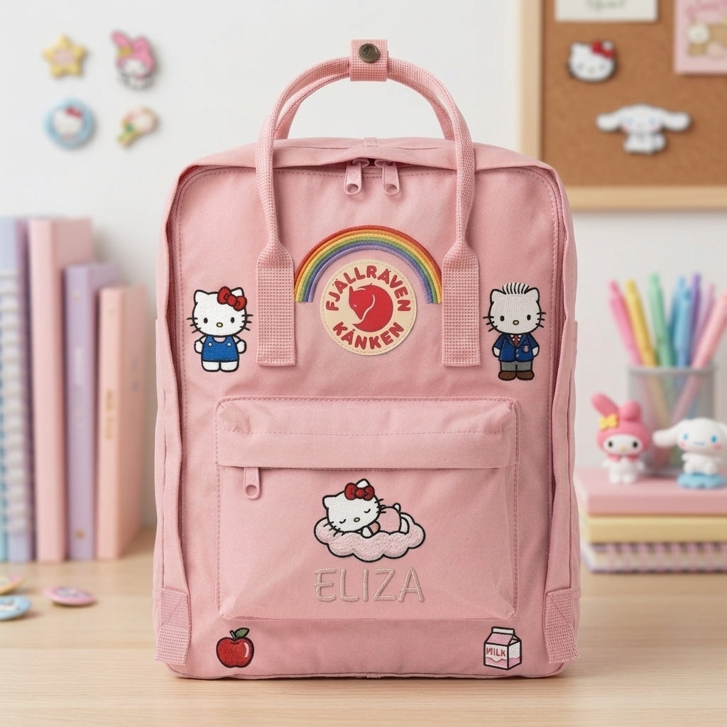 Hello Kitty Fjallraven Kanken Hand-Embroidered Backpack