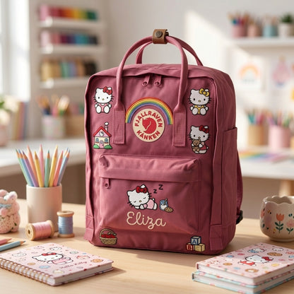Hello Kitty Fjallraven Kanken Hand-Embroidered Backpack