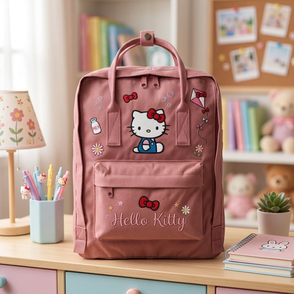 Hello Kitty Fjallraven Kanken Hand-Embroidered Backpack