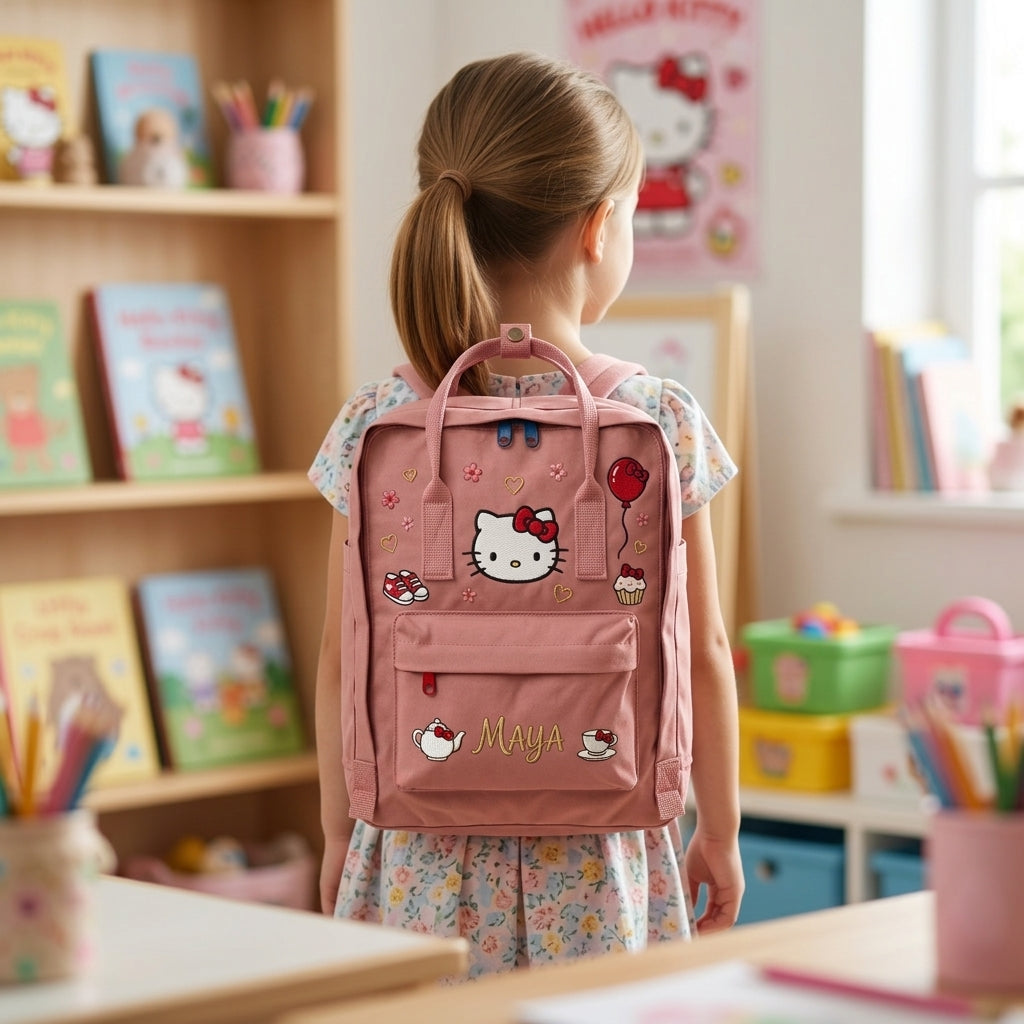 Hello Kitty Fjallraven Kanken Hand-Embroidered Backpack