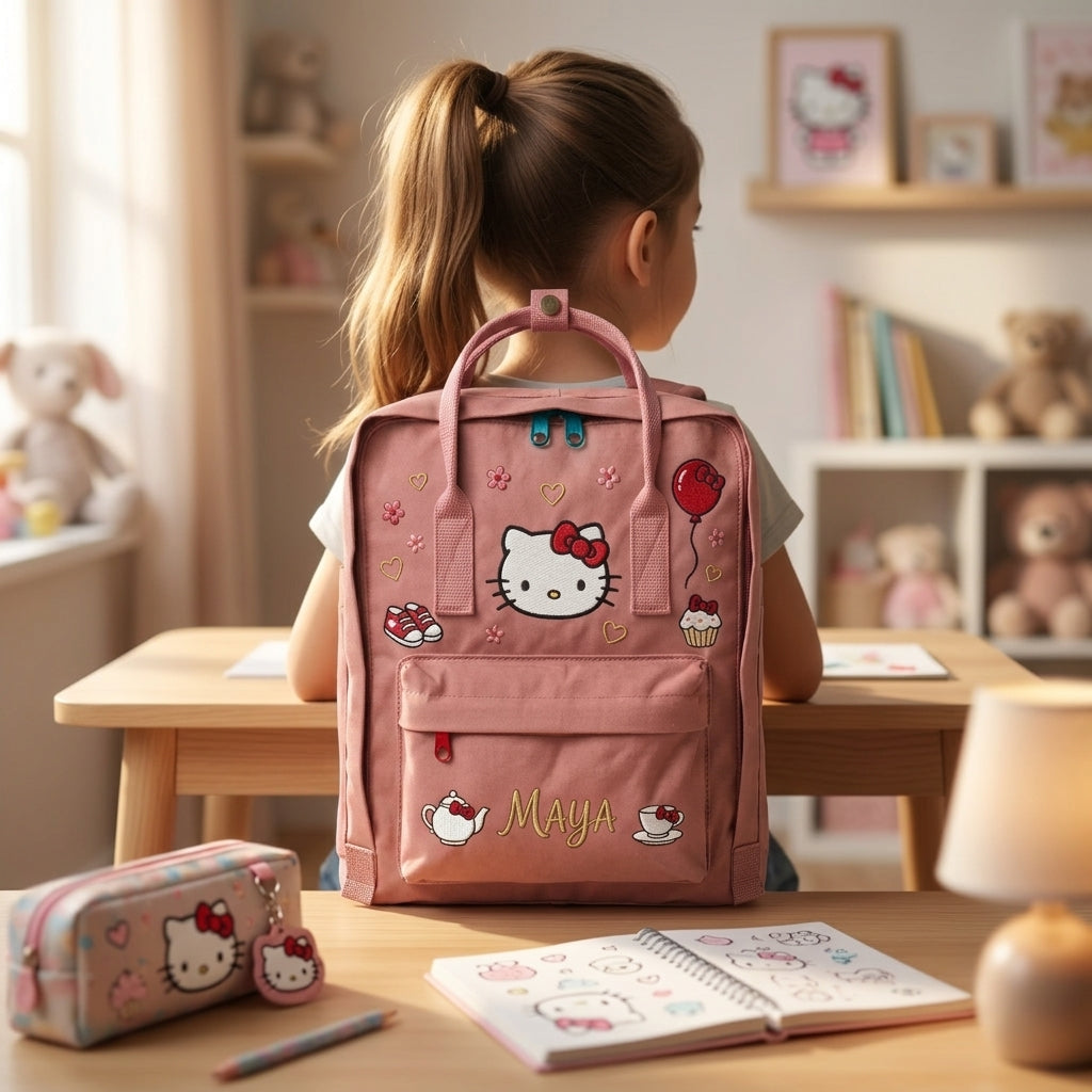 Hello Kitty Fjallraven Kanken Hand-Embroidered Backpack