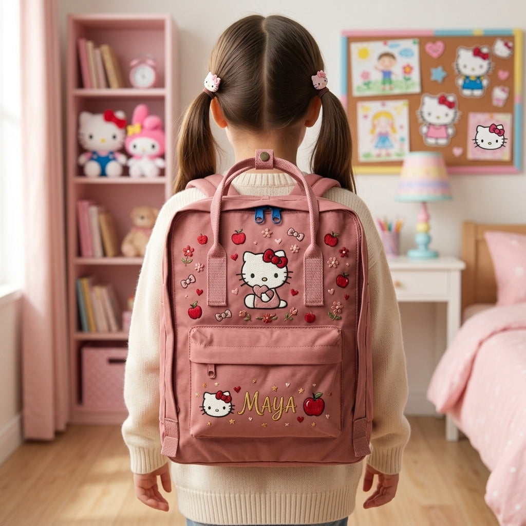 Hello Kitty Fjallraven Kanken Hand-Embroidered Backpack