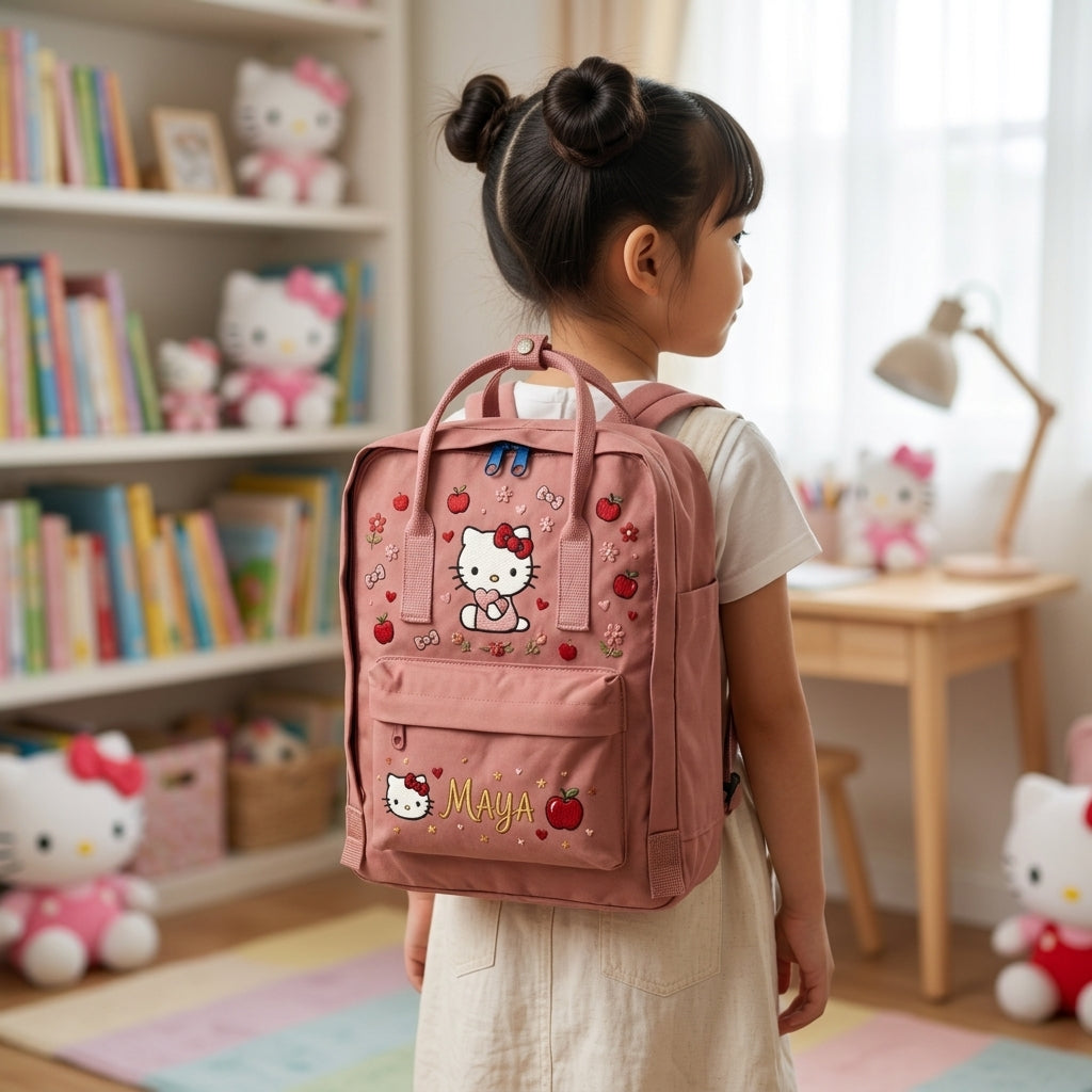 Hello Kitty Fjallraven Kanken Hand-Embroidered Backpack