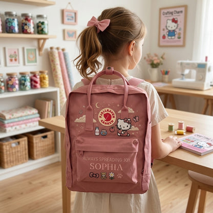 Hello Kitty Fjallraven Kanken Hand-Embroidered Backpack