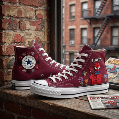 Spiderman Hand-Embroidered Converse Chuck Taylor 1970s - All Star Classic