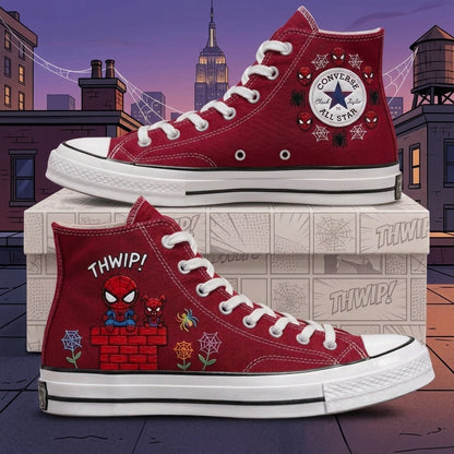 Spiderman Hand-Embroidered Converse Chuck Taylor 1970s - All Star Classic