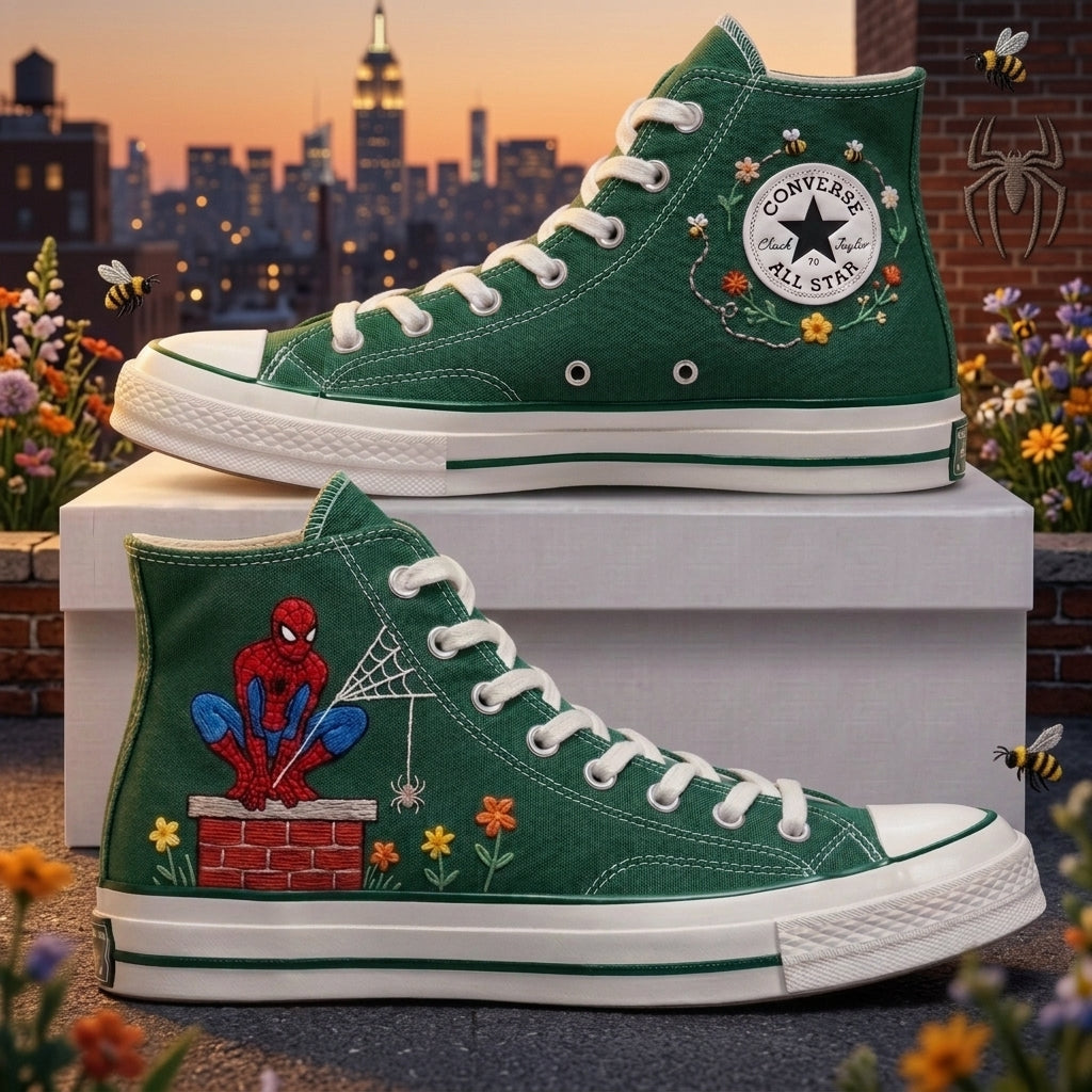Spiderman Hand-Embroidered Converse Chuck Taylor 1970s - All Star Classic