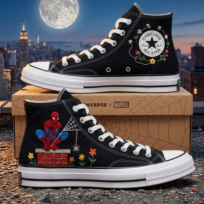 Spiderman Hand-Embroidered Converse Chuck Taylor 1970s - All Star Classic