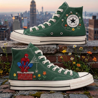 Spiderman Hand-Embroidered Converse Chuck Taylor 1970s - All Star Classic