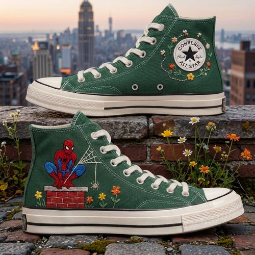 Spiderman Hand-Embroidered Converse Chuck Taylor 1970s - All Star Classic