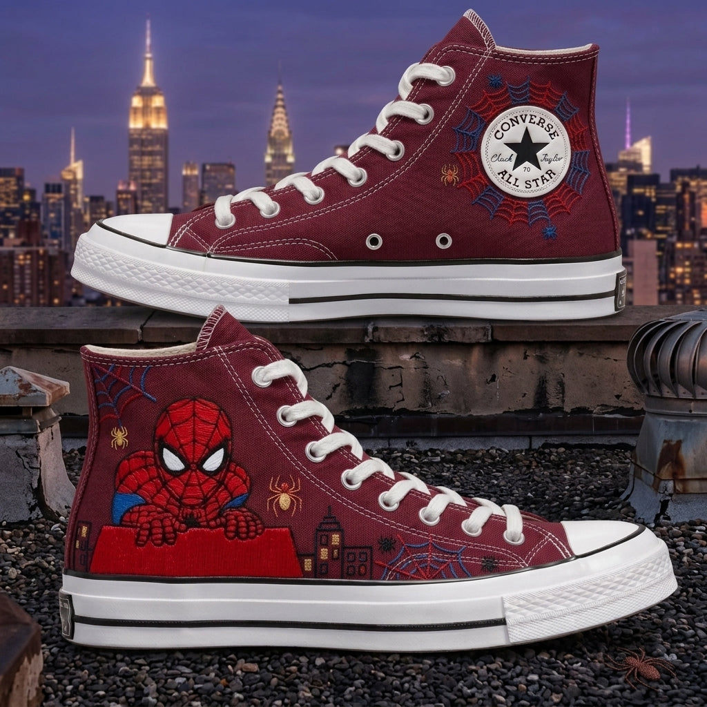 Spiderman Hand-Embroidered Converse Chuck Taylor 1970s - All Star Classic
