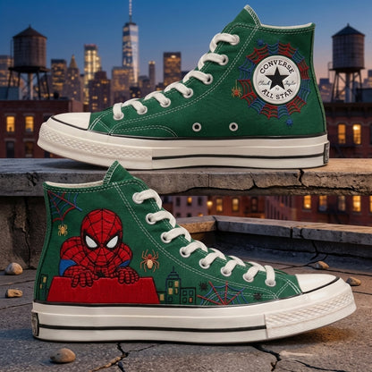 Spiderman Hand-Embroidered Converse Chuck Taylor 1970s - All Star Classic