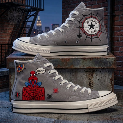 Spiderman Hand-Embroidered Converse Chuck Taylor 1970s - All Star Classic