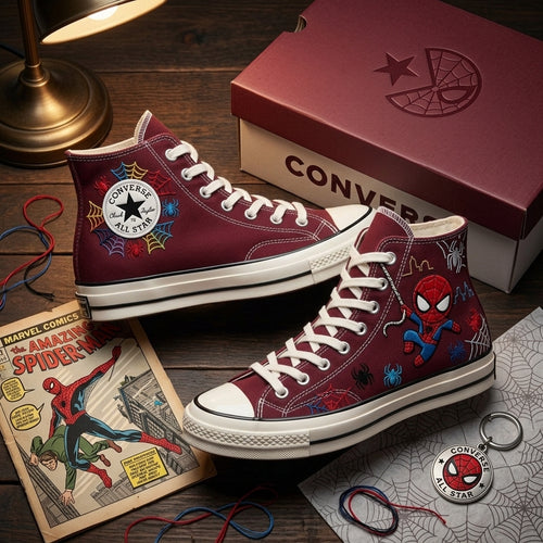 Spiderman Hand-Embroidered Converse Chuck Taylor 1970s - All Star Classic