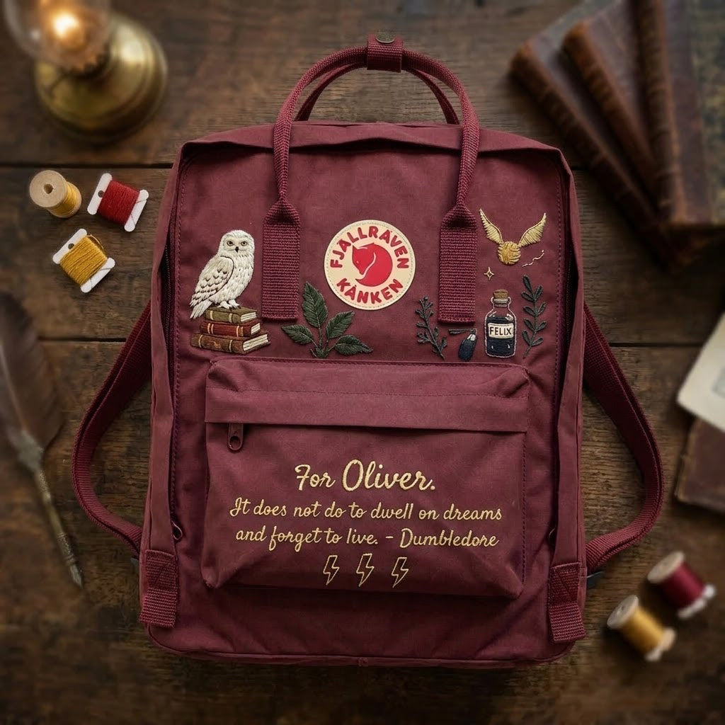 Harry Potter Fjallraven Kanken Hand-Embroidered Backpack
