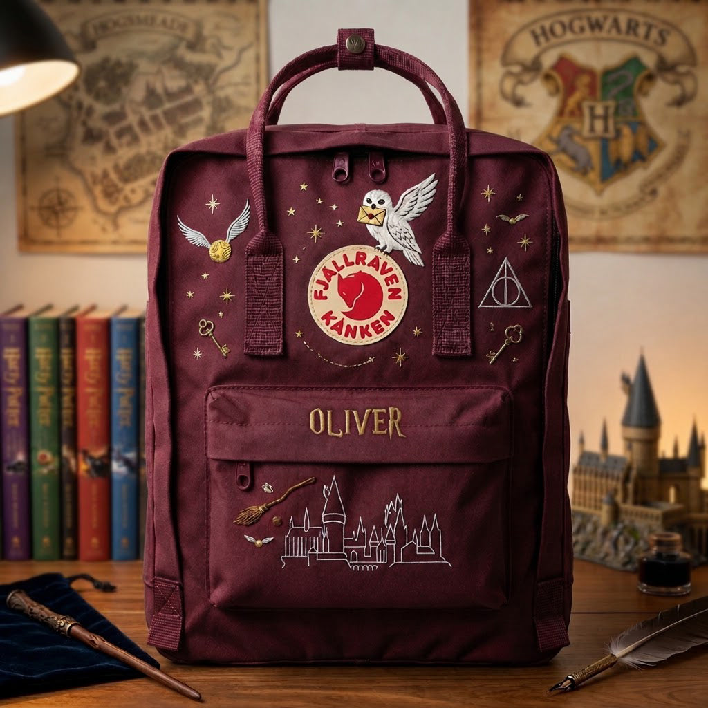 Harry Potter Fjallraven Kanken Hand-Embroidered Backpack