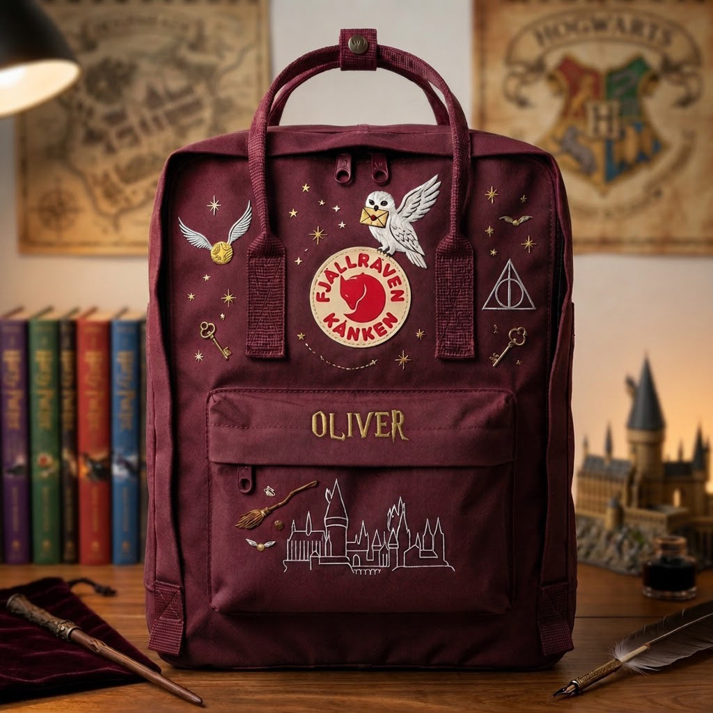 Harry Potter Fjallraven Kanken Hand-Embroidered Backpack