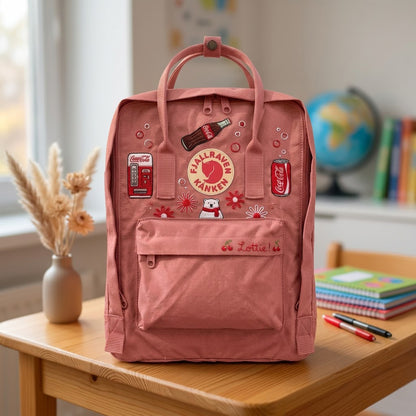 Sac à dos brodé à la main Coca-cola Fjallraven Kanken