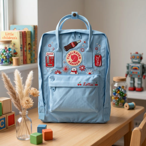 Sac à dos brodé à la main Coca-cola Fjallraven Kanken
