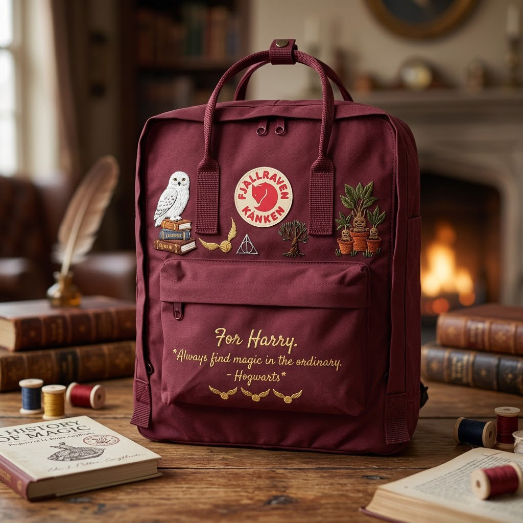 Harry Potter Fjallraven Kanken Hand-Embroidered Backpack