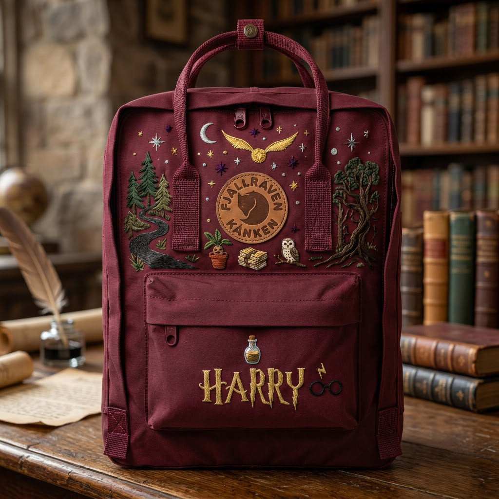 Harry Potter Fjallraven Kanken Hand-Embroidered Backpack