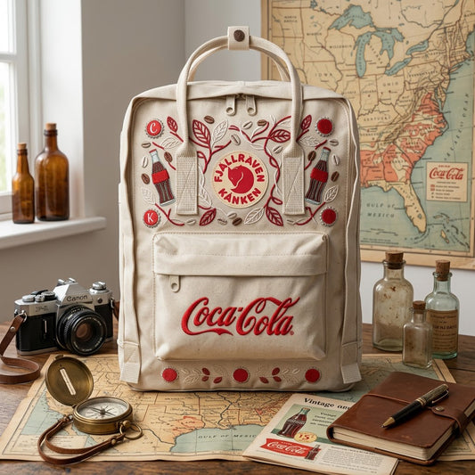 Coca-cola Fjallraven Kanken Hand-Embroidered Backpack