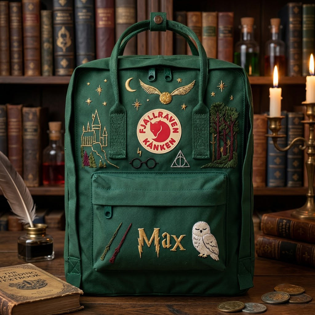 Sac à dos Fjallraven Kanken Harry Potter brodé à la main