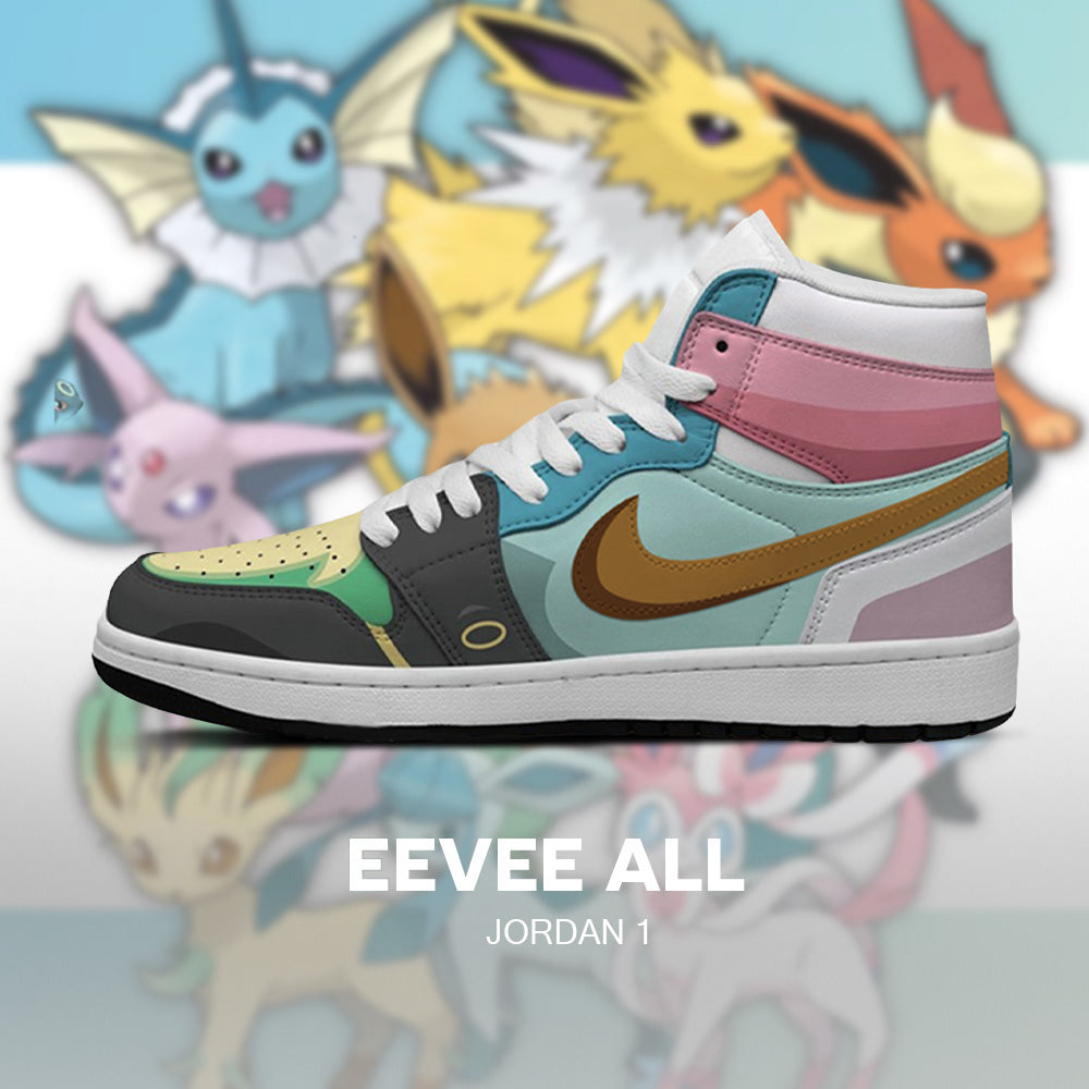 Eevee Evolution - Pokémon AJ1 Embossed Logo Sneakers - AZ26150924