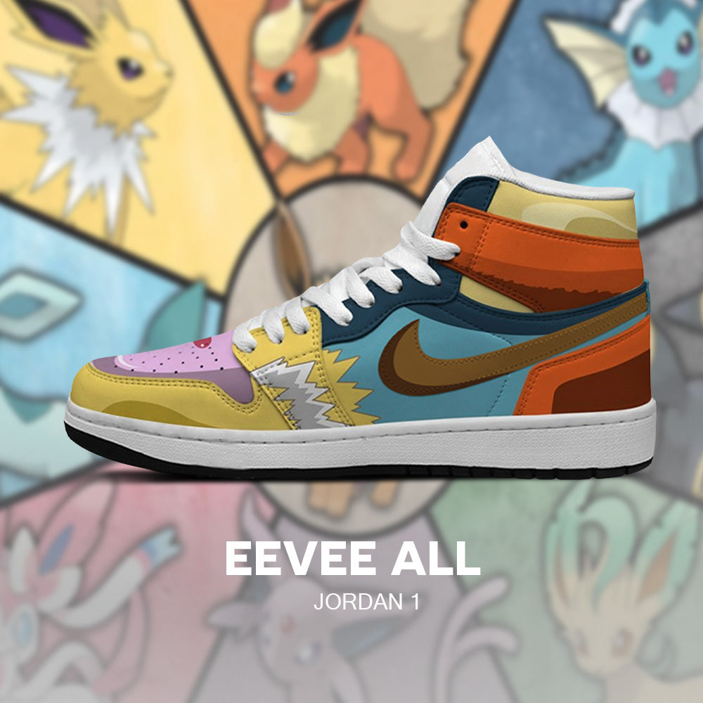 Eevee Evolution - Pokémon AJ1 Embossed Logo Sneakers - AZ26150923