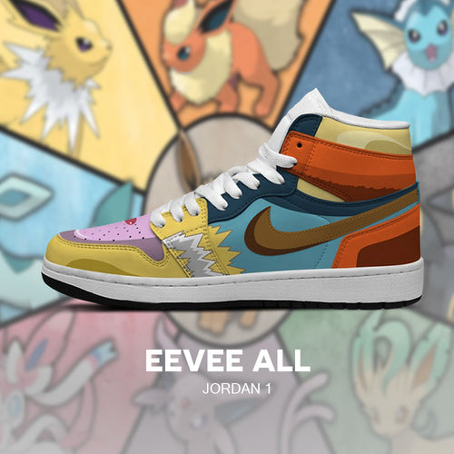 Eevee Evolution - Pokémon AJ1 Embossed Logo Sneakers - AZ26150923