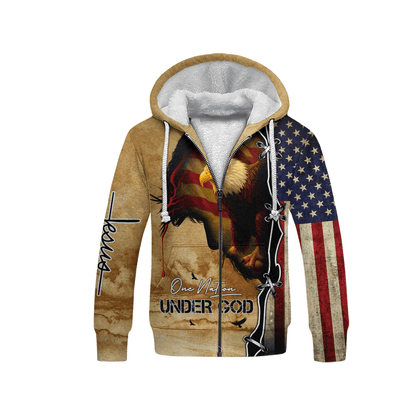 Christian Patriotic Hoodie – Eagle, Flag & One Nation Under God