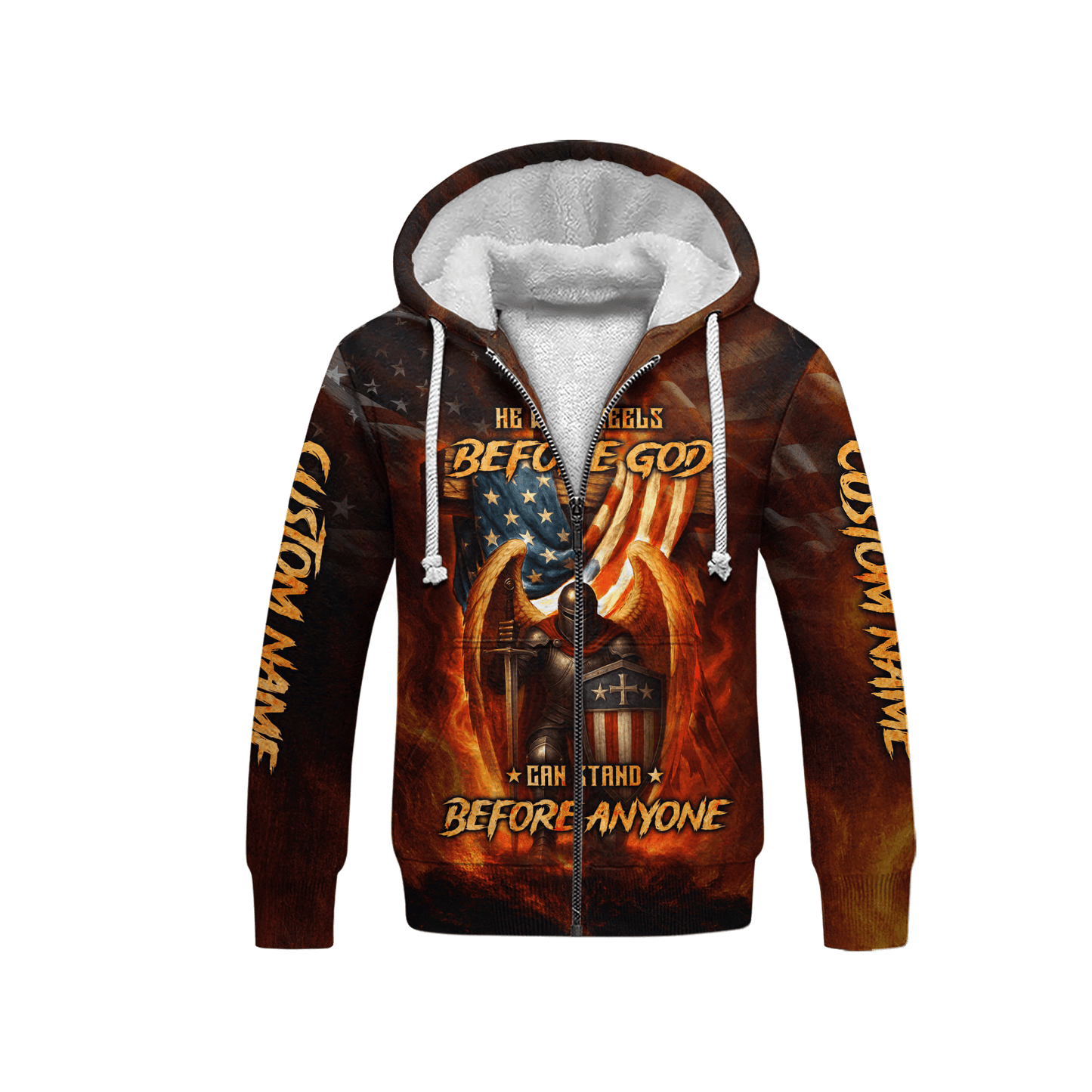 Crusader Warrior Hoodie – Kneel Before God, Stand Against All Challenges