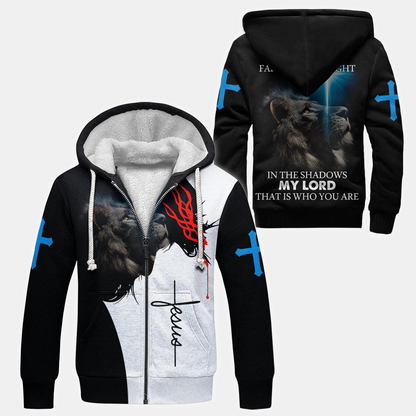 Jesus Lion and Cross Design – In the Shadows My Lord, Faith, Hope and Light