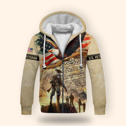 U.S. Veteran Hoodie – We The People American Eagle Zip Up